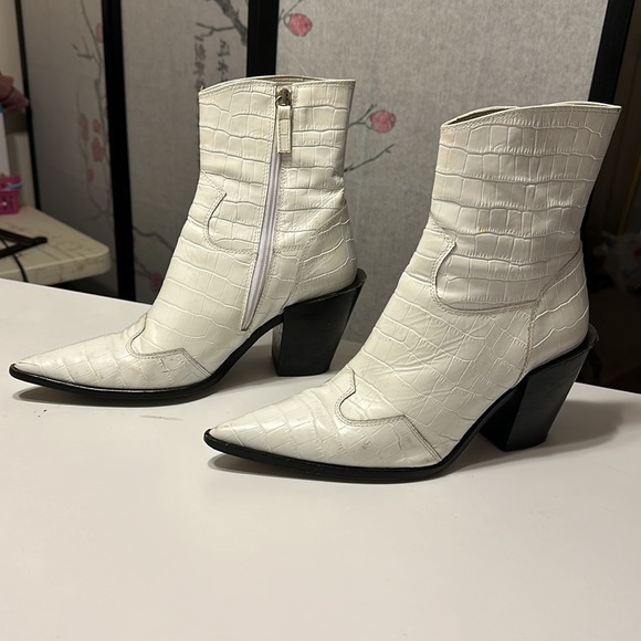Top Shop White Gator Cowboy Boots size 40 - Picture 2 of 8